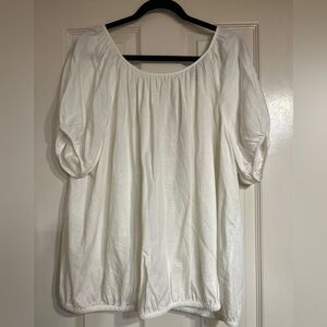 Torrid White Blouse with Gathered Sleeves